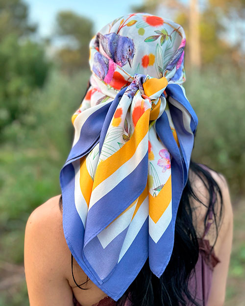 pa&ntilde;uelos de seda estampados